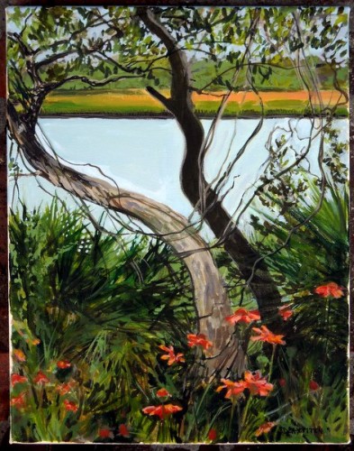 GTMNERR view North A1A Acrylic on canvas 11x14
